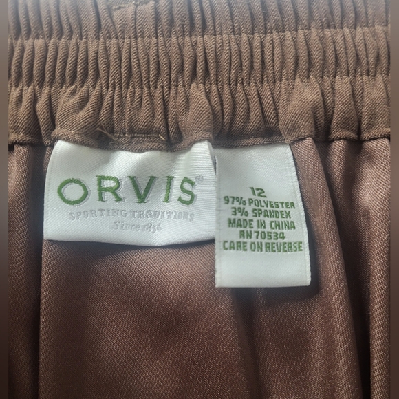 VTG Orvis Brown Faux Suede Pleated Pull-On Prairie Skirt Size 12 Swing Skirt - Picture 5 of 10